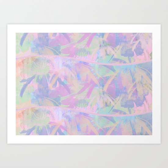Painterly Soft Floral Waves Abstract Art Print