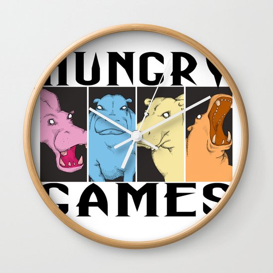 Hungry Hippo Games Wall Clock