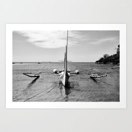 Filipino boat Black and White Art Print | Sail, Asian, Philippines, Sea, Nautical, Banka, Blackandwhite, Facing, Bamboo, Boat 
