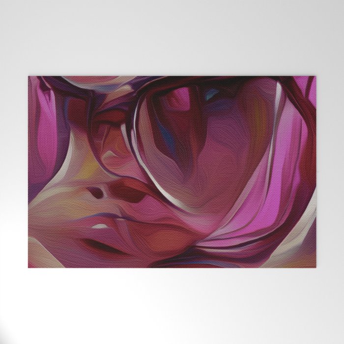 Girl in Rose Coloured Glasses Welcome Mat