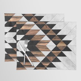 Urban Tribal Pattern No.9 - Aztec - Concrete and Wood Placemat