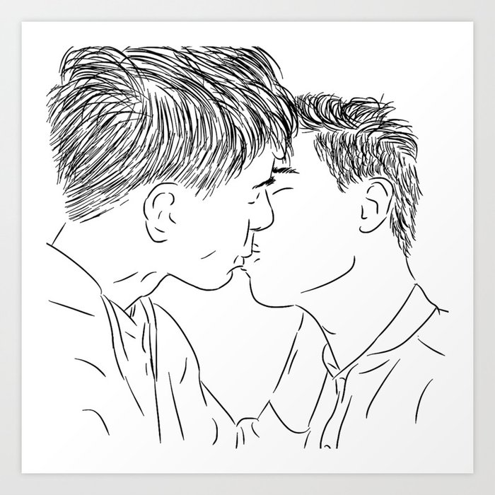 I Draw Guys: First Kiss Art Print