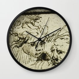 Unknown Artist - Rembrandt's Sacrifice Of Issac - Heads Of Abraham And Angel (after 1655) Wall Clock | Laidpaper, Unknownartist, Painting, Printsanddrawing, Printsanddrawings, Ink 