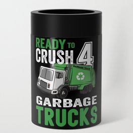 4th Birthday Boy Recycling Trash Garbage Truck Can Cooler