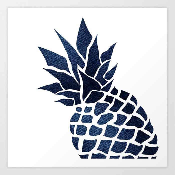 Pineapple, Big Blue, Denim Navy Kunstdrucke