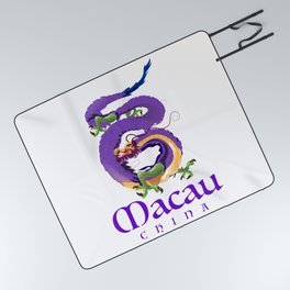 Macau China Dragon Picnic Blanket