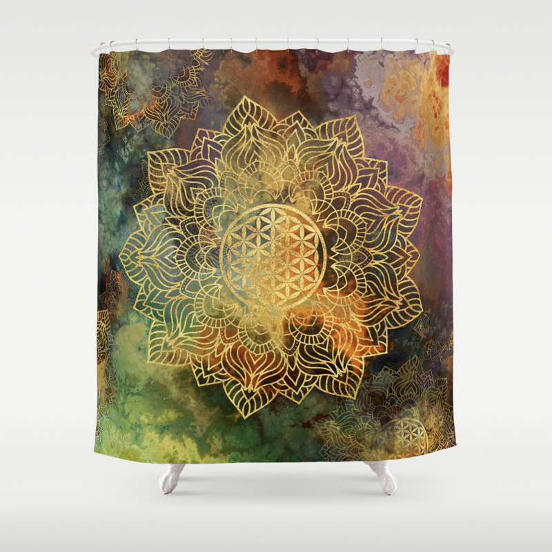Flower Of Life Batik Shower Curtain By Patternsoflife Society6