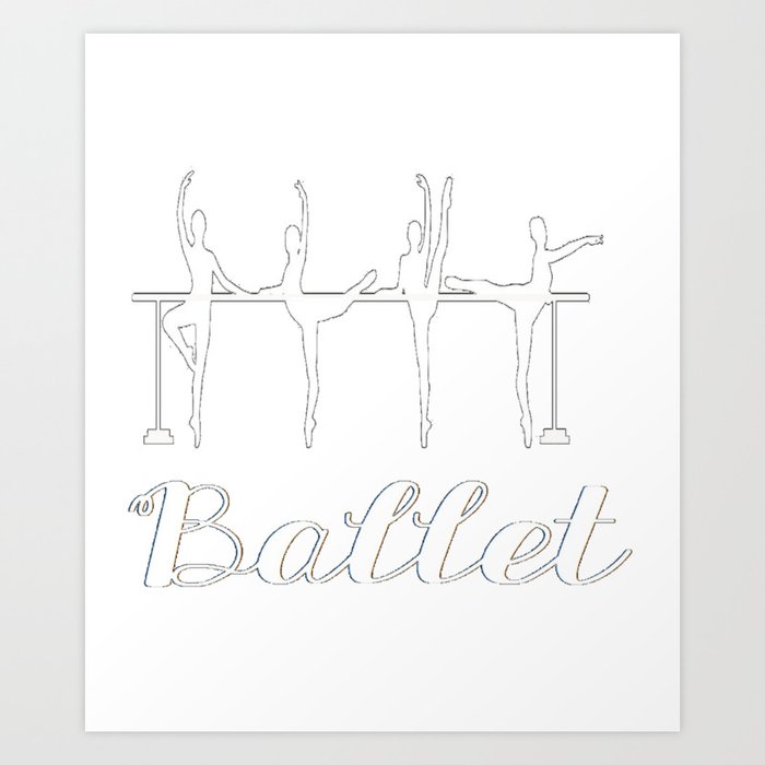 Ballerina Ballet Barre Pointe Shoe Art Print
