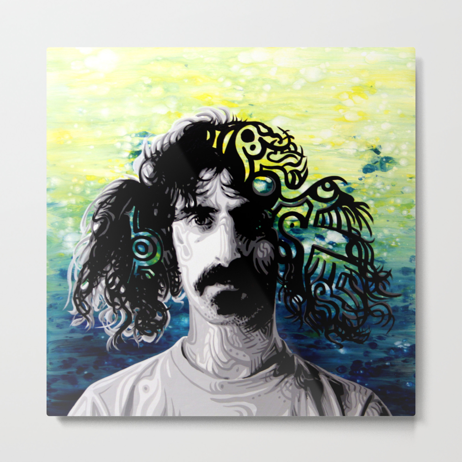 Psychedelic Frank Zappa Portrait Metal Print By Oceanclarkart
