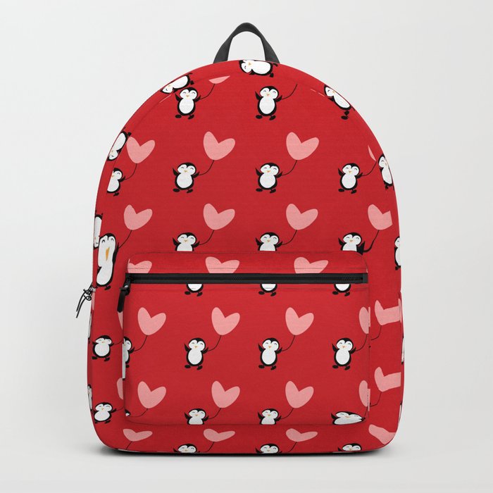 Penguin in love red Backpack