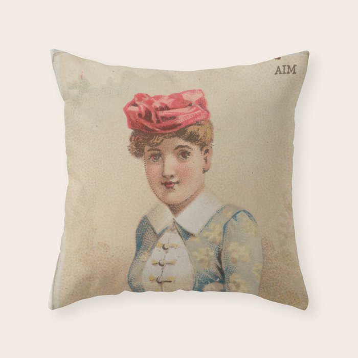 Vintage Victorian Lady Lithograph Throw Pillow By