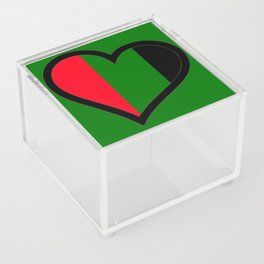 Black Heart on Green Acrylic Box
