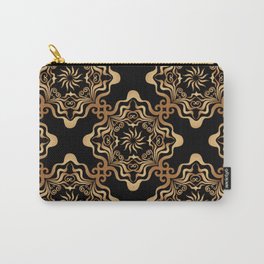 Intricate Gold Moroccan Tile Vector Pattern. Warm-toned Mosaic for Home Decor and Wallpaper. Carry-All Pouch