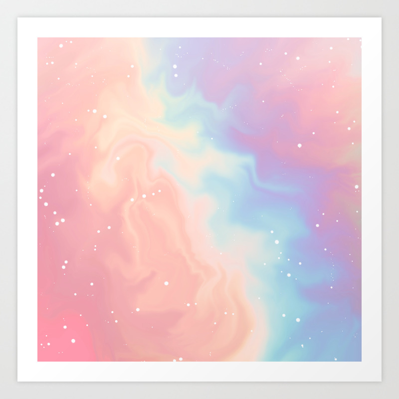 Cotton Candy Galaxy Art Print By Frankieprintco Society6