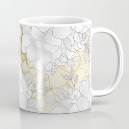 Elegant white silver gold watercolor floral Coffee Mug