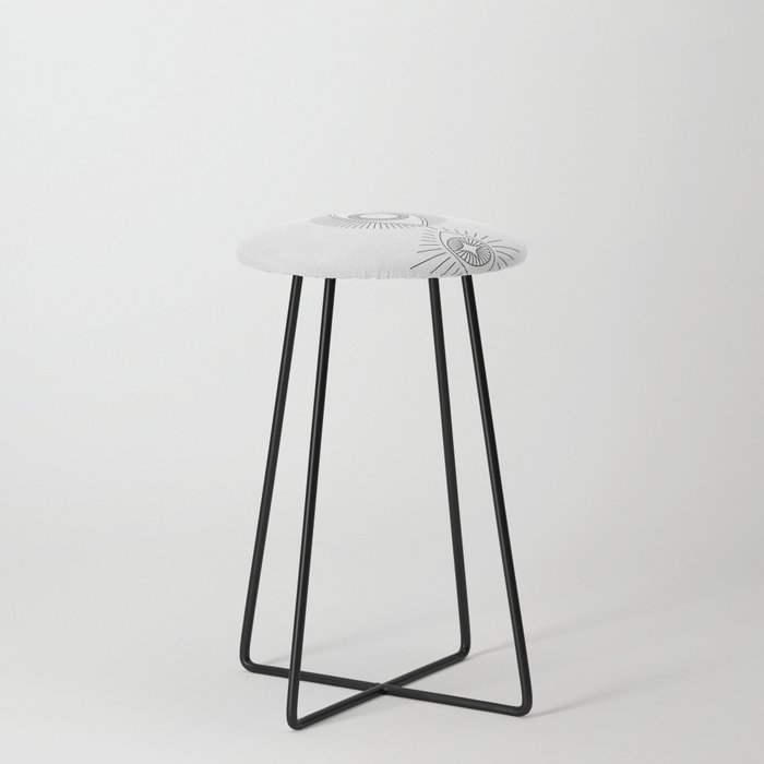 Infinite Bliss Black-and-White Counter Stool