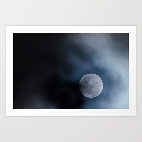 Moon blue 4 Art Print