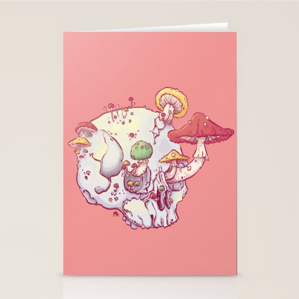 Skull No 1 The Mushrooms One Stationery Cards By Hypathieaswang Society6