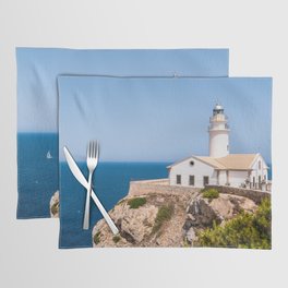 Spain Photography - Lighthouse By The Beautiful Blue Ocean Placemat