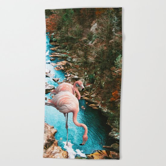Flamingo Forest #society6 #decor #buyart Beach Towel