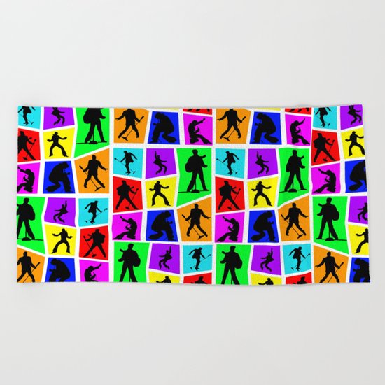 The King Color Tile Silhouette Beach Towel