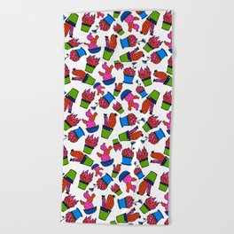 Cacti paradise pattern Beach Towel