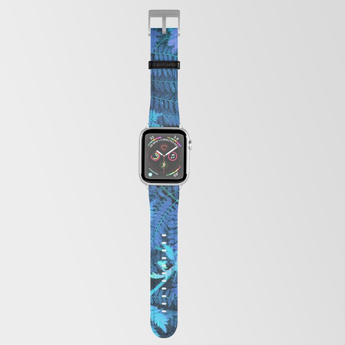 Crazy colored nature serie: blue fern leaves Apple Watch Band