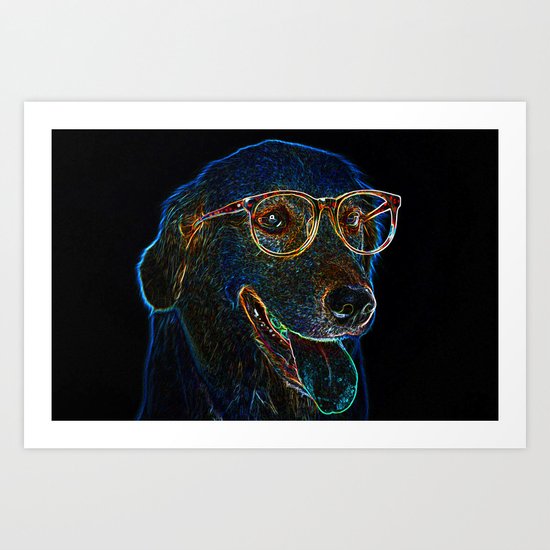 Geek Dog Art Print