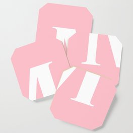 M MONOGRAM (WHITE & PINK) Coaster