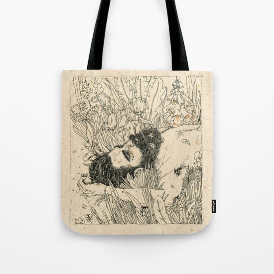 Drowning in foxdowns. Tote Bag