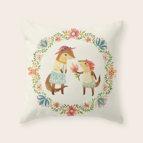 Otterly Grateful Throw Pillow
