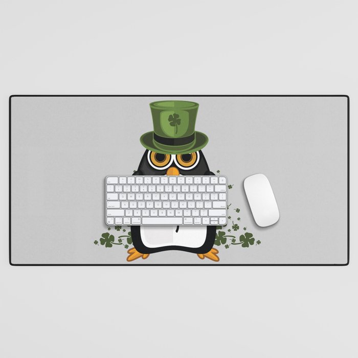 Saint Patrick's Penguin Desk Mat