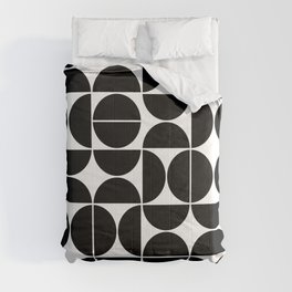 Mid Century Modern Geometric 04 Black Comforter