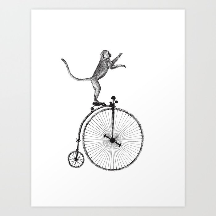 bike monkey 3 Art Print