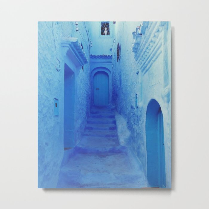 The blue street Metal Print