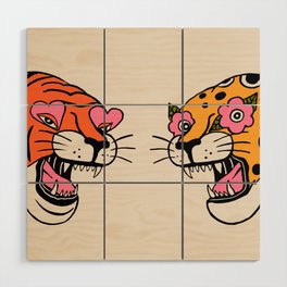 Tiger & Cheetah Wood Wall Art