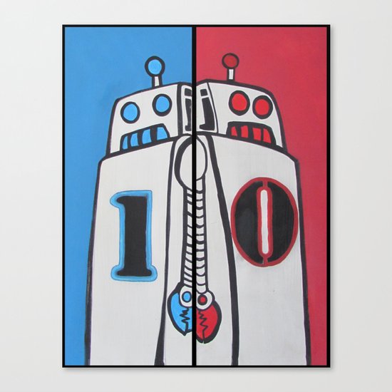 Binary Brothers 1 + 0 Canvas Print