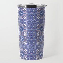 Periwinkle Blue Abstract Floral Pattern Illustration Travel Mug