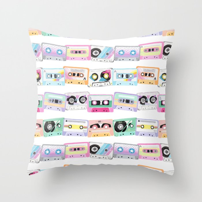 Cassette Tapes Throw Pillow