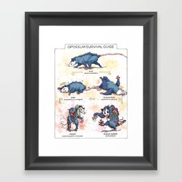 Opossum Survival Guide Framed Art Print