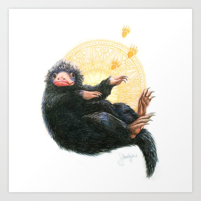 Niffler Based On Fantastic Beasts Movie Art Print By