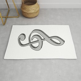 Treble Clef In 3D Area & Throw Rug
