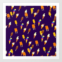 Ice Cream Cones and Popsicles Art Print