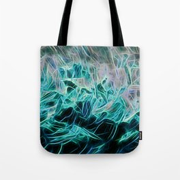 Neon Blue Line Artwork Tote Bag