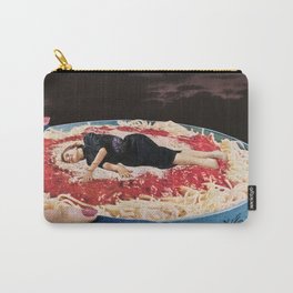 HELP YOURSELF by Beth Hoeckel Carry-All Pouch | Graphicdesign, Vintage, Curated, Photomontage, Popart, Bed, Pasta, Dinner, Retro, Sauce 