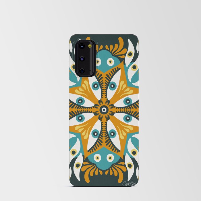 Trippy Mandala – Teal Android Card Case