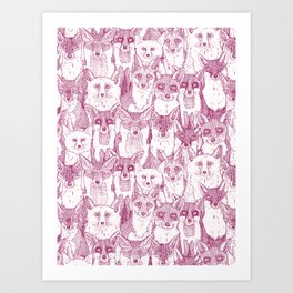 just foxes cherry soft white Art Print