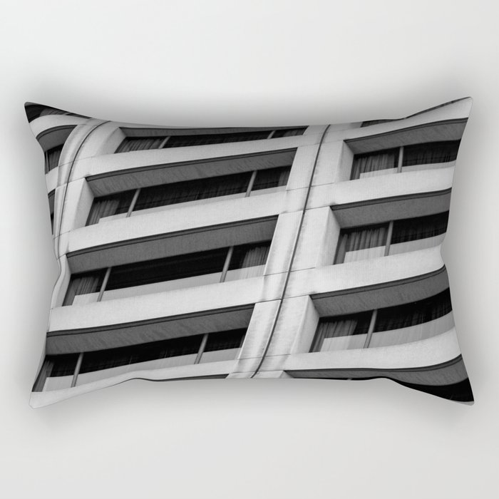 Black and White Apartment Windows Rectangular Pillow