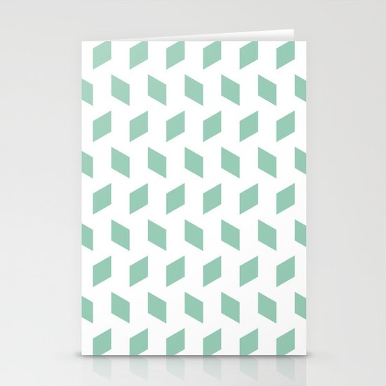 rhombus bomb in grayed jade Stationery Cards