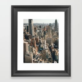 Yellow cabs from above, New York | Creative NYC city view | Travel cityscape photography Framed Art Print
